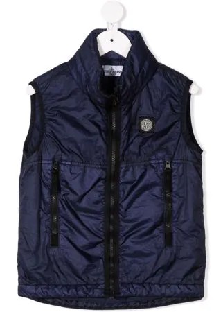Stone Island Junior жилет с нашивкой-логотипом