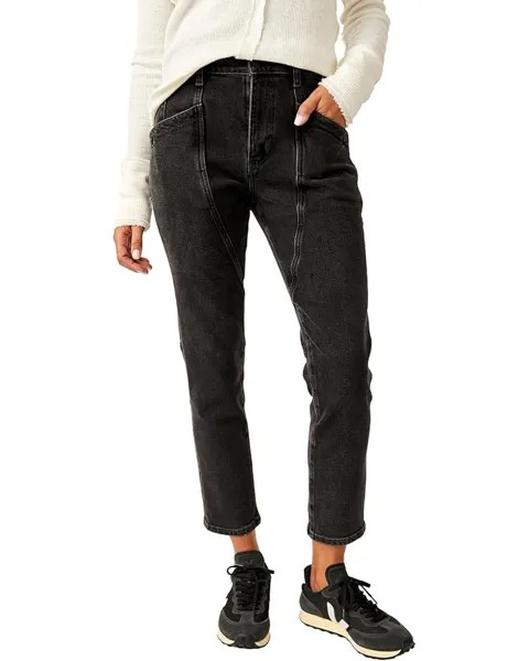 Джинсы Free People Beacon Mid Rise Slim Crop, цвет Black Quartz