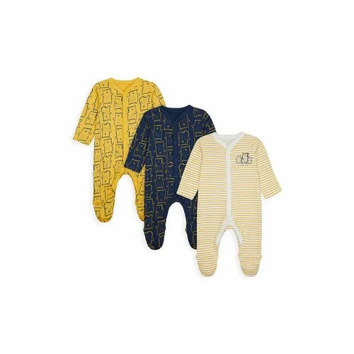 Комбинезон mothercare, комплект из 3 шт., размер 50, желтый