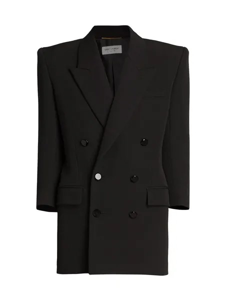 Шерстяное двубортное платье-пальто Saint Laurent