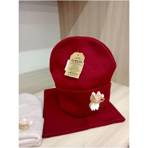 Шапка+снуд для девочки 5-8 лет