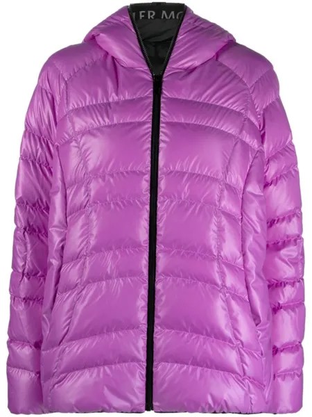 Стеганый пуховик с капюшоном Moncler, фиолетовый