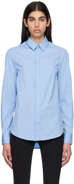 Синяя рубашка с расклешенным воротником WARDROBE.NYC