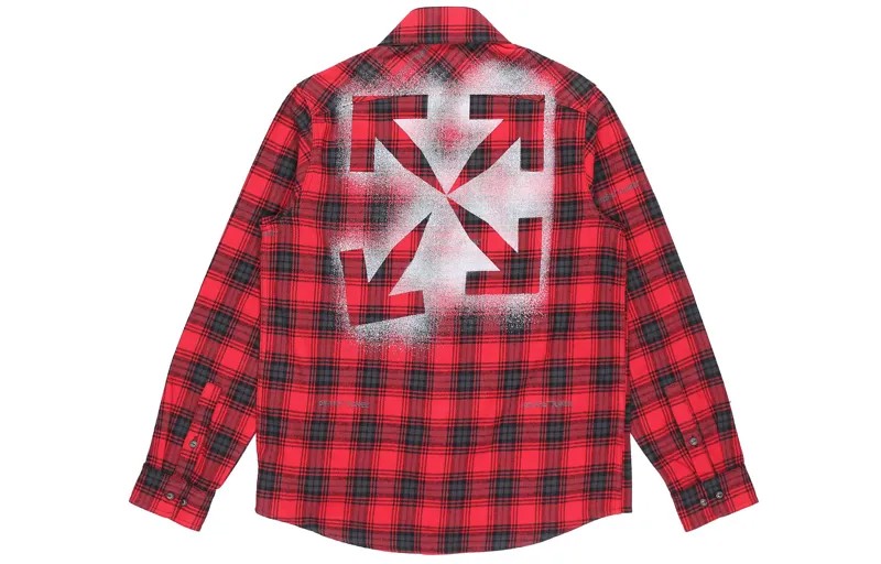 Рубашка с принтом стрелок Off-White, красный