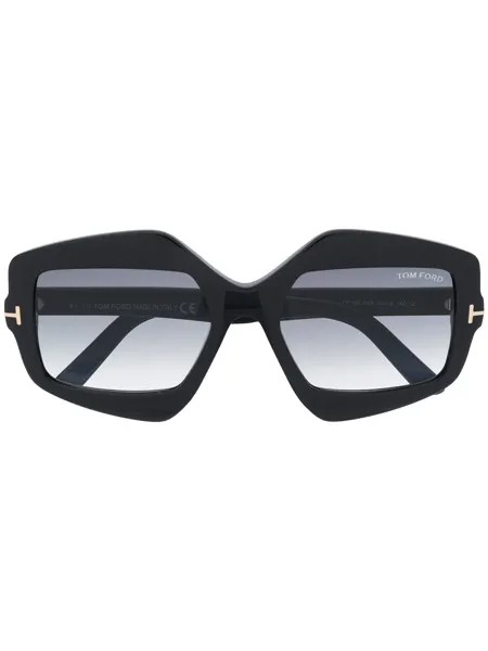 TOM FORD Eyewear массивные солнцезащитные очки в геометричной оправе