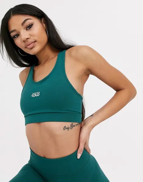 Хлопковый бюстгальтер с овальным вырезом ASOS 4505-Зеленый
