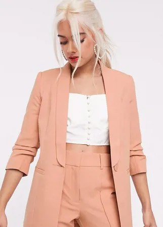 Комбинируемый строгий пиджак ASOS DESIGN Petite-Розовый цвет