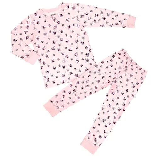 Пижама для девочек (4/5 - 110/116) розовый комплект, божья коровка