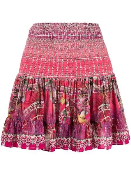 Camilla шелковая юбка мини с узором
