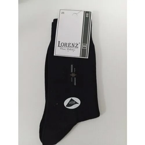 Мужские носки Lorenz, 1 пара, классические, усиленная пятка, размер 39/40, черный