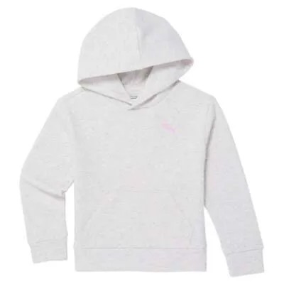 Puma Core Pack Флисовый пуловер с капюшоном Молодежные девушки Серая повседневная верхняя одежда 858239-0