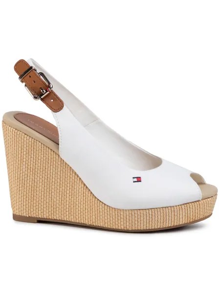 Эспадрильи Iconic Elena Sling Back Wedge Tommy Hilfiger, экрю