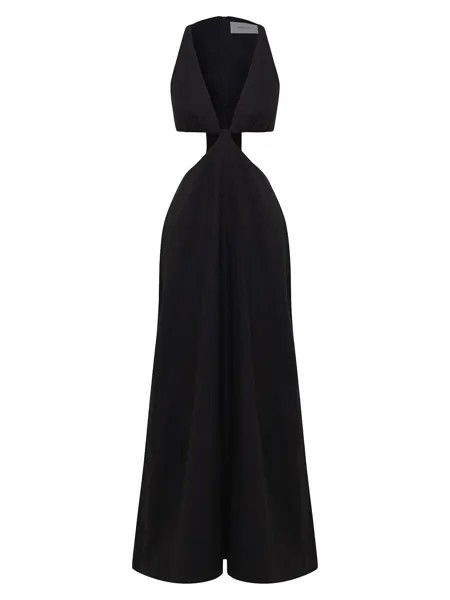 Льняное платье макси с вырезами Paraiso Flamenco Bondi Born, черный