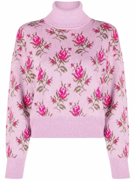 RED Valentino джемпер вязки интарсия с высоким воротником