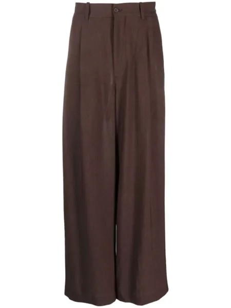 Hed Mayner удлиненные брюки из ткани пике, коричневый