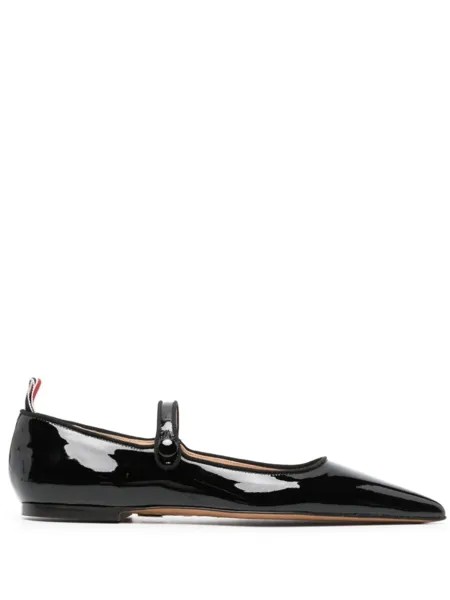 Thom Browne лакированные балетки с заостренным носком, черный