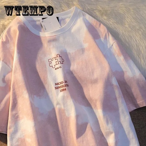 Европейская и американская футболка с короткими рукавами Loose Half-sleeved Plus Size Мужские и женские топы