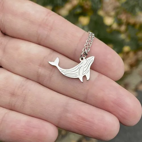 Колье Кит, подвеска, длина 45 см, серебряный