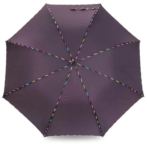 Зонт-трость Dolphin, полуавтомат, купол 101 см., 8 спиц, деревянная ручка, для женщин, фиолетовый