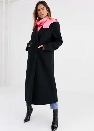 Черное пальто ASOS DESIGN-Черный