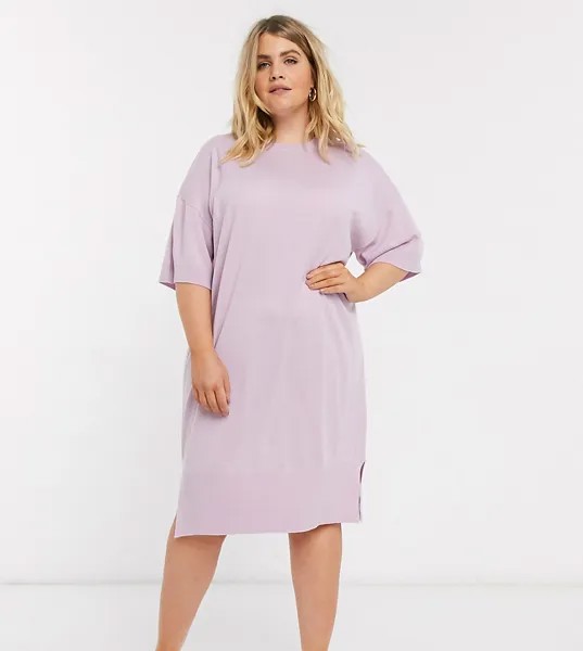 Платье миди с короткими рукавами M Lounge Curve-Фиолетовый