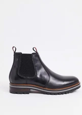 Черные ботинки челси из вощеной кожи Base London Hadrian-Черный