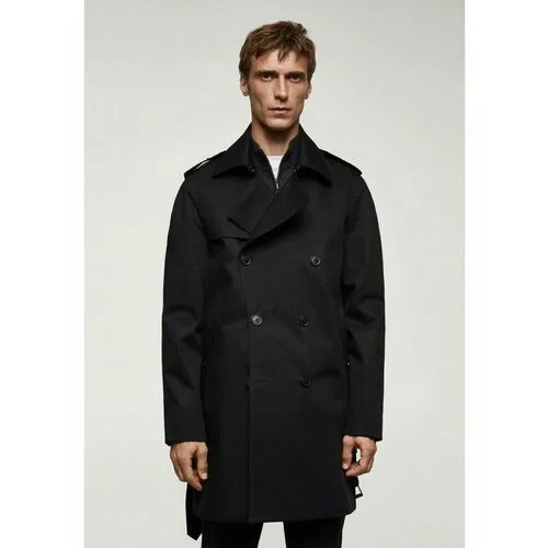 Тренчкот MANGO, размер S, черный