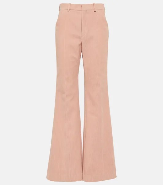 Расклешенные вельветовые брюки с высокой посадкой CHLOÉ, розовый