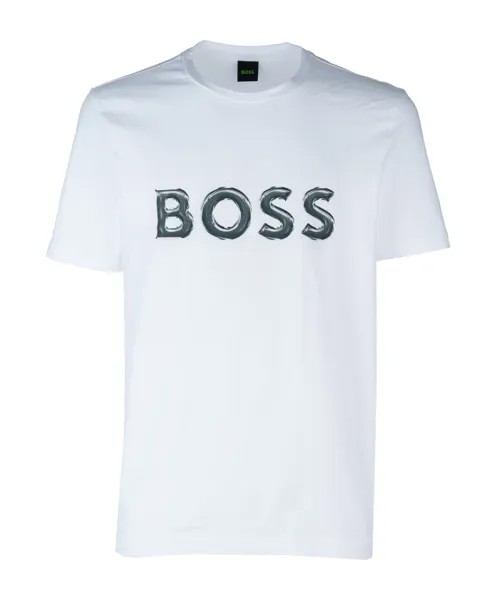 Повседневная хлопковая футболка Hugo Boss, белый