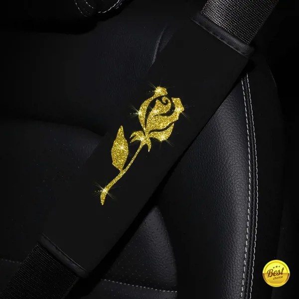 Мода Rose Car Плечо Защитный плечевой ремень для женщин Комфортное вождение Автомобиля Мягкий мех Автомобильный ремень безопасности