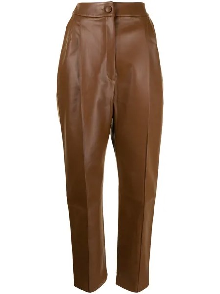 Materiel high-waist trousers