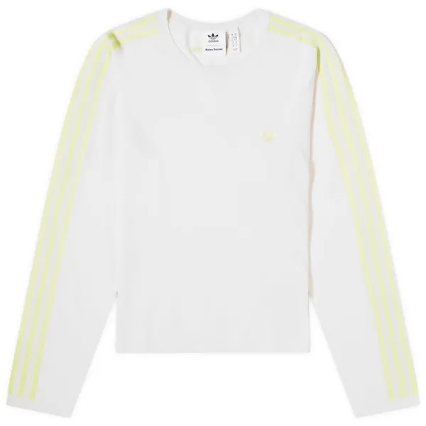 Лонгслив Adidas X Wales Bonner Knit Long Sleeve T-Shirt, цвет Chalk White & Semi Frozen Yellow