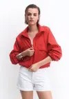 Легкая куртка BASIC CROPPED Pull&Bear, красный