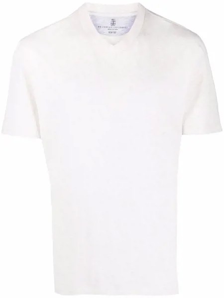 Brunello Cucinelli футболка узкого кроя с V-образным вырезом