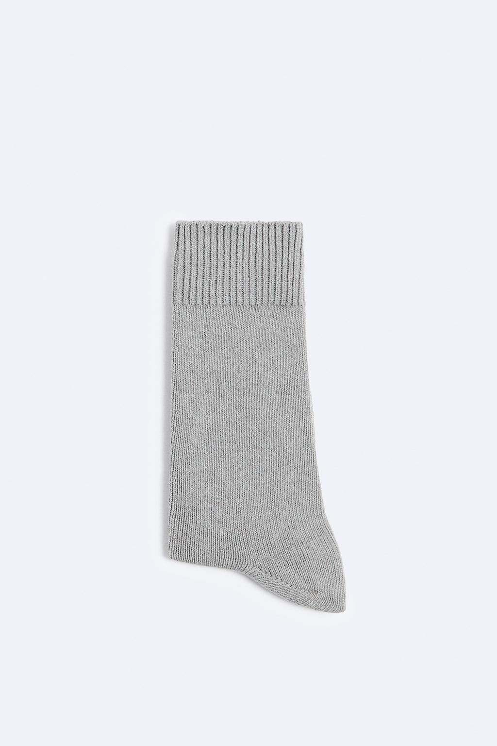 Носки из хлопка ZARA, средне-серый
