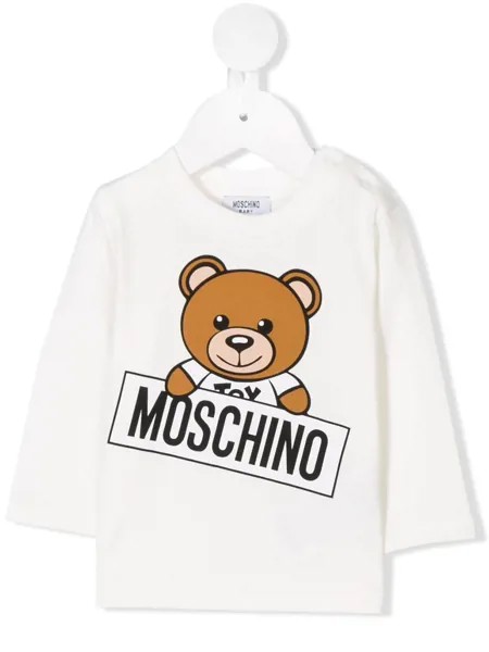 Moschino Kids bear print longsleeved T-shirt