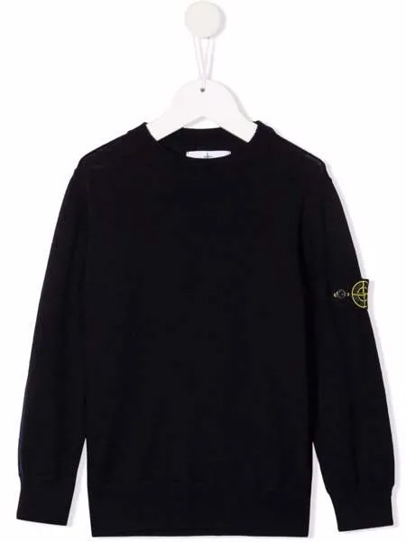 Stone Island Junior шерстяной джемпер с нашивкой-логотипом