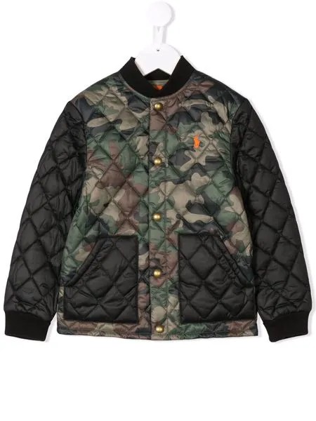 Ralph Lauren Kids logo army bomber jacket