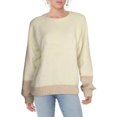 Gilli Женская белая двухцветная рубашка с длинными рукавами и свитер с круглым вырезом L BHFO 7251