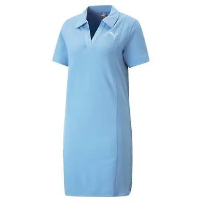 Puma Her Short Sleeve Polo Dress Womens Blue Casual 67311693