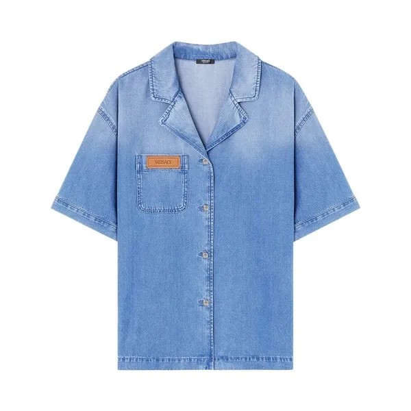 Рубашка Versace Denim Shirt, цвет Medium Blue