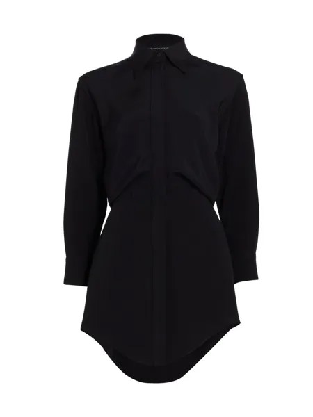 Шелковое мини-платье-рубашка Vera Brandon Maxwell, черный
