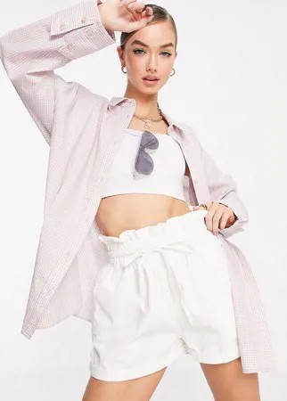 Хлопковая рубашка мужского кроя в сиреневую клетку ASOS DESIGN-Многоцветный