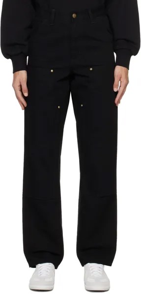 Черные брюки с двойным коленом Carhartt Work In Progress, цвет Black rinsed