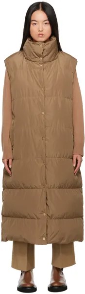 Коричневый пуховик Taffgi Светло-коричневый Max Mara