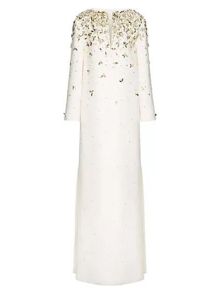 Вечернее платье из крепа с вышивкой Valentino Garavani, цвет ivory gold