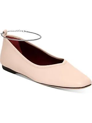 Женские бежевые кожаные балетки STAUD с цепочкой Maeve Toe Block Heel Slip On 36