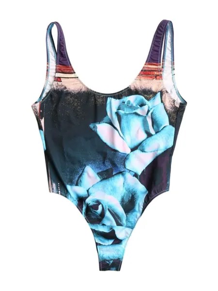 Jean Paul Gaultier купальник с графическим принтом Blue Roses, синий