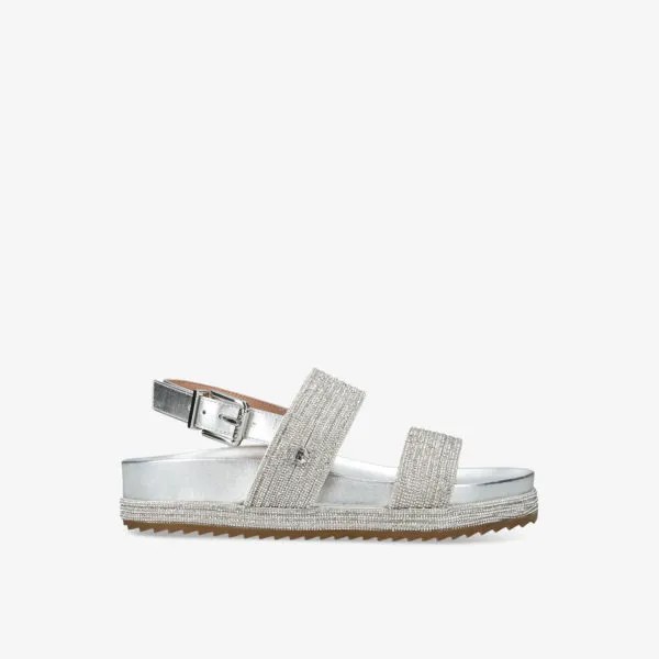 Плетеные босоножки gala с кристаллами Carvela, серебряный