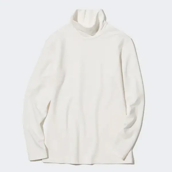 Лонгслив Uniqlo Cotton Turtleneck Thermal Top, белый